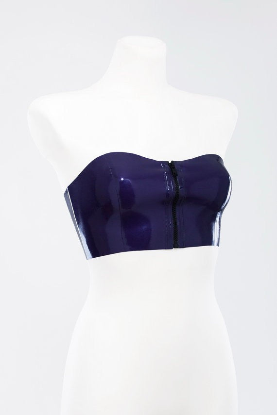 Pure Latex tube top with zipper Latex Underwear Women's Latex Rubber Costumes - Sins & Temptations