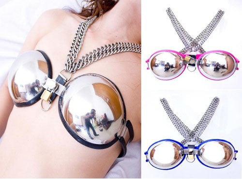 Steel silicone bra sexy lingerie chastity bra woman fetish wear - Sins & Temptations