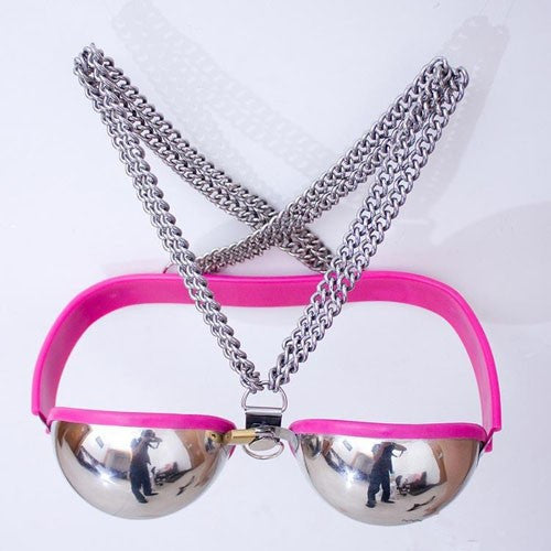 Steel silicone bra sexy lingerie chastity bra woman fetish wear - Sins & Temptations