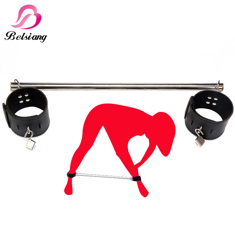 Leather Ankle Cuffs Stainless Steel Spreader Bar Bdsm Fetish - Sins & Temptations