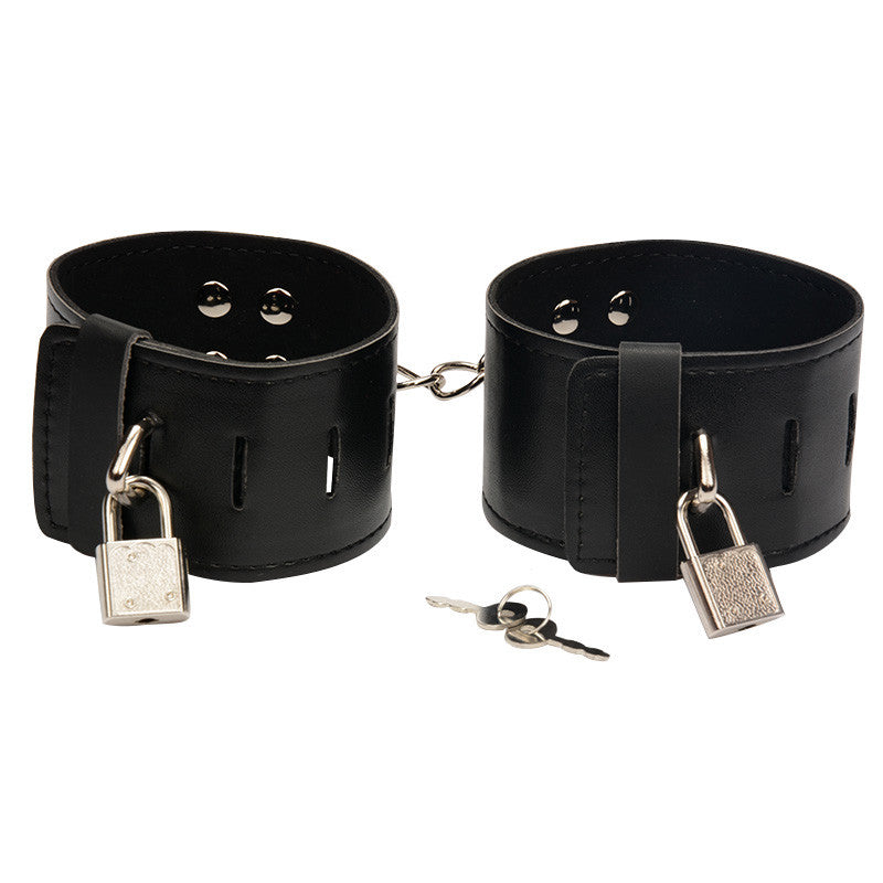 Leather Ankle Cuffs Stainless Steel Spreader Bar Bdsm Fetish - Sins & Temptations