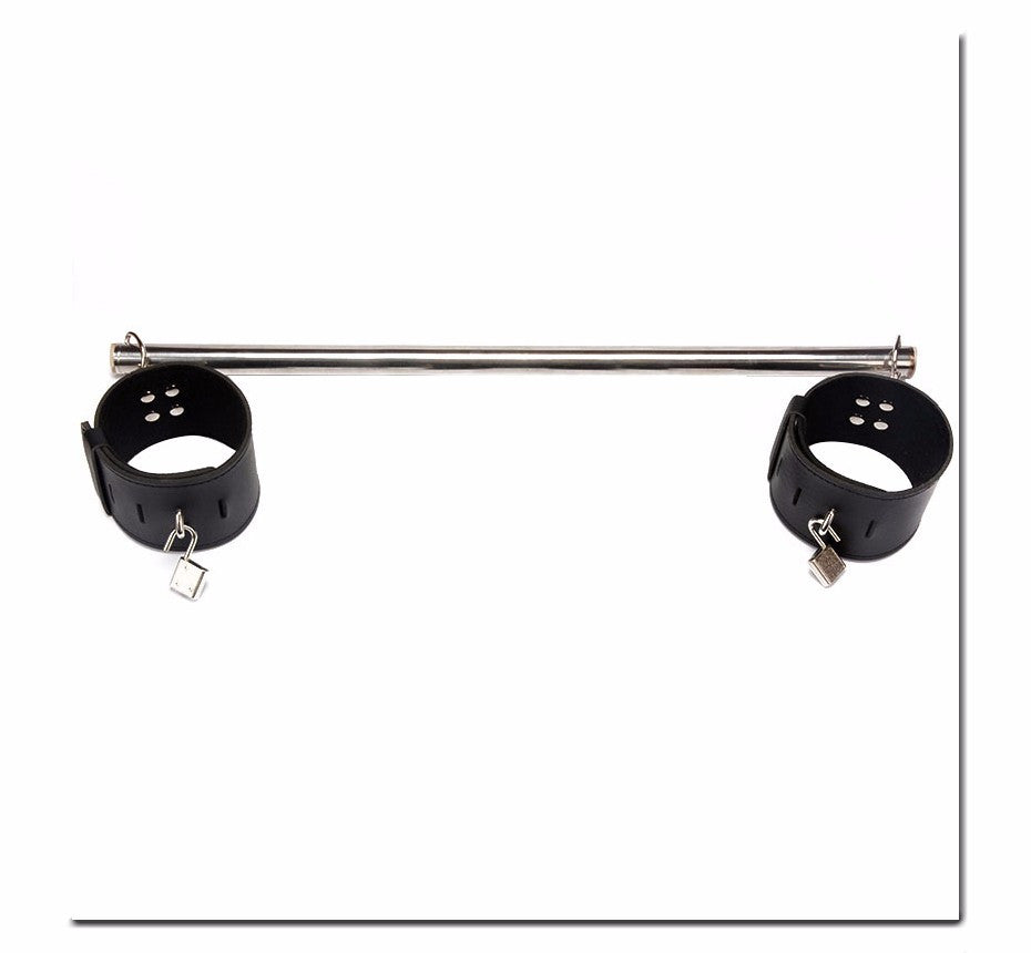 Leather Ankle Cuffs Stainless Steel Spreader Bar Bdsm Fetish - Sins & Temptations