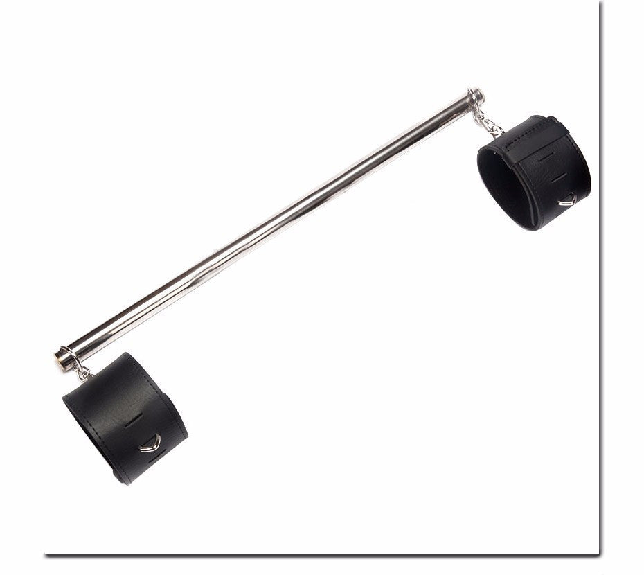 Leather Ankle Cuffs Stainless Steel Spreader Bar Bdsm Fetish - Sins & Temptations