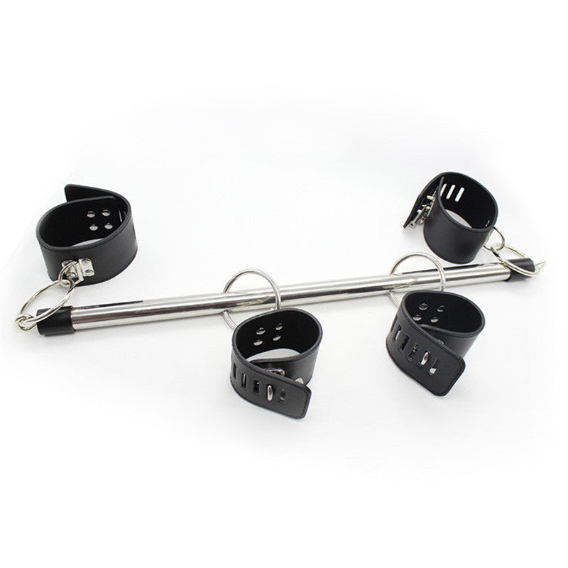 High Quality Pu leather Stainless Steel Spreader Bar Bondage With Hand cuffs And Ankle Cuffs - Sins & Temptations
