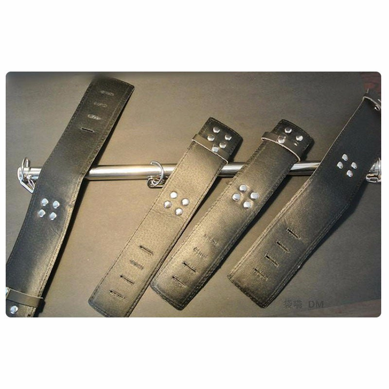 High Quality Pu leather Stainless Steel Spreader Bar Bondage With Hand cuffs And Ankle Cuffs - Sins & Temptations