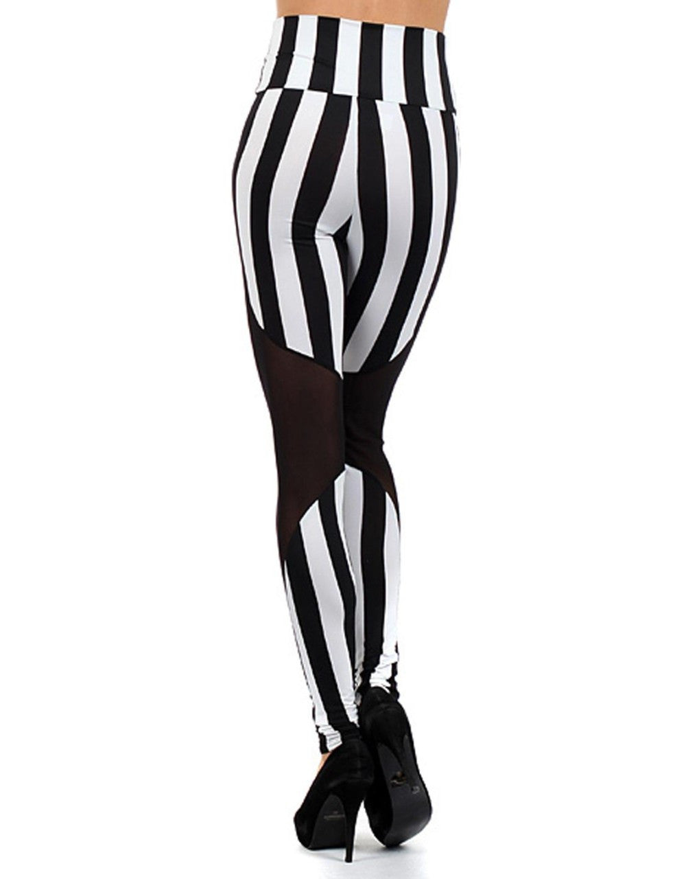 Striped Mesh Fashion Sexy Leggings - Sins & Temptations