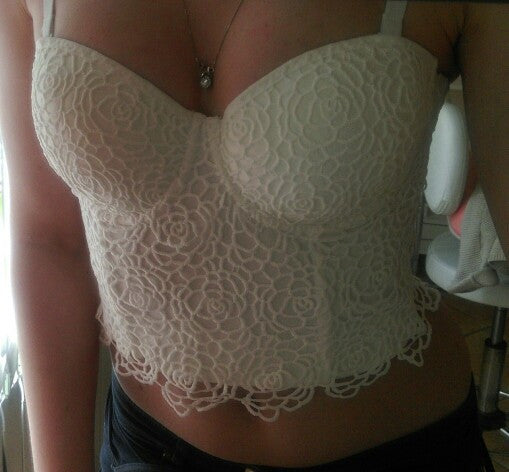 Sweet Floral Lace Push Up Bralete Bustier Corset Wedding Party Corset Cropped Top - Sins & Temptations