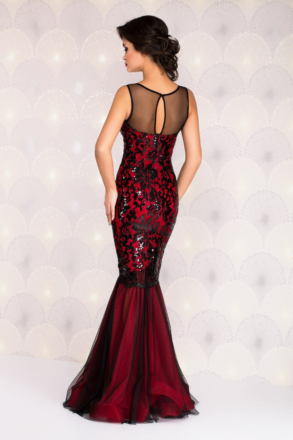 Women Party Evening Sequined Mermaid Dress Female O-neck Sleeve Vestido Maxi Dress