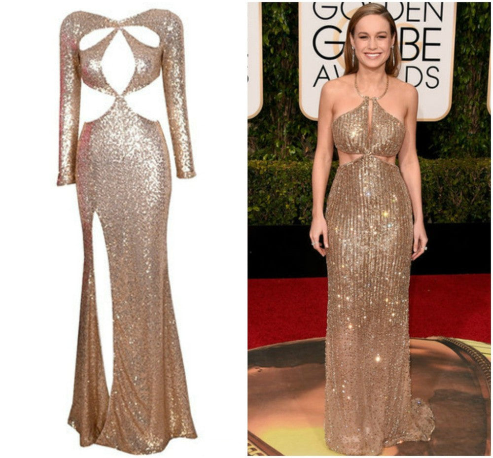Sexy Women Paris Style Long Off Shoulder Elegant Shining Golden Dress - Sins & Temptations