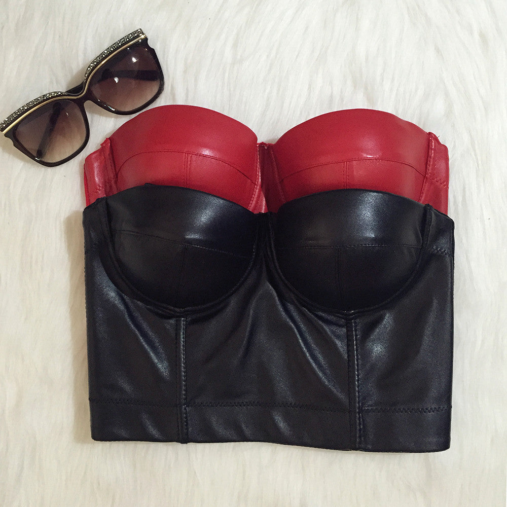 PU leather Bralette Women's Bustier Corset - Sins & Temptations