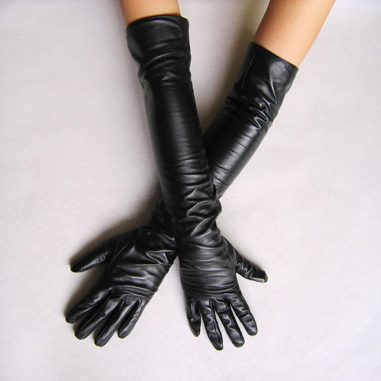Women's faux leather long gloves ultra long 50cm - Sins & Temptations